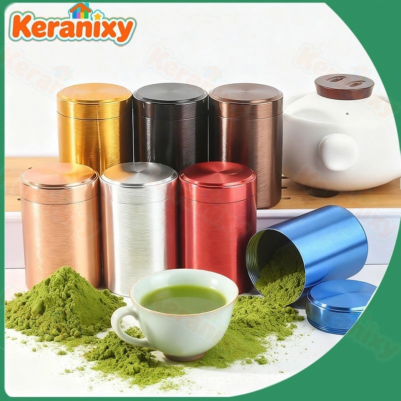 Keranixy Matcha Storage Tin Metal Matcha Cannister Aluminium Can Container Wadah Kedap Debu Dan Anti Lembab