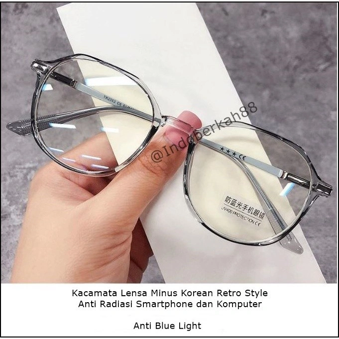 Kacamata Minus Muslim ZH4 Fashion Korea Anti Blue Light anti Radiasi Smartphone dan Laptop Model Cat Eye zhijing-04 kacamatatermurahindonesia