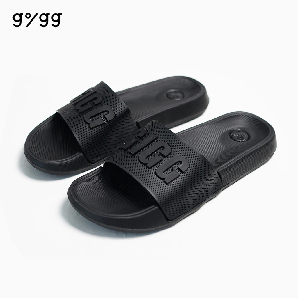 Gigg -  Razor - Black Footwear Pria - Sendal Rubber - Sandal Hitam Kasual Cowok
