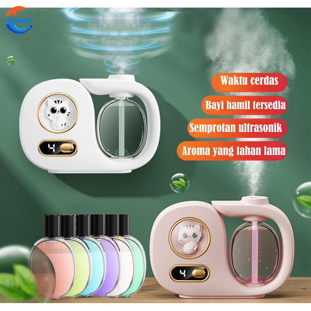 Heywego Humidifier Diffuser Aromaterapi Air Purifier Spray Technology Diffuser 45ML Wall-Mounted Pengharum Ruangan USB Rechargeable Rumah Kamar Tidur Spray Aromaterapi Mesin