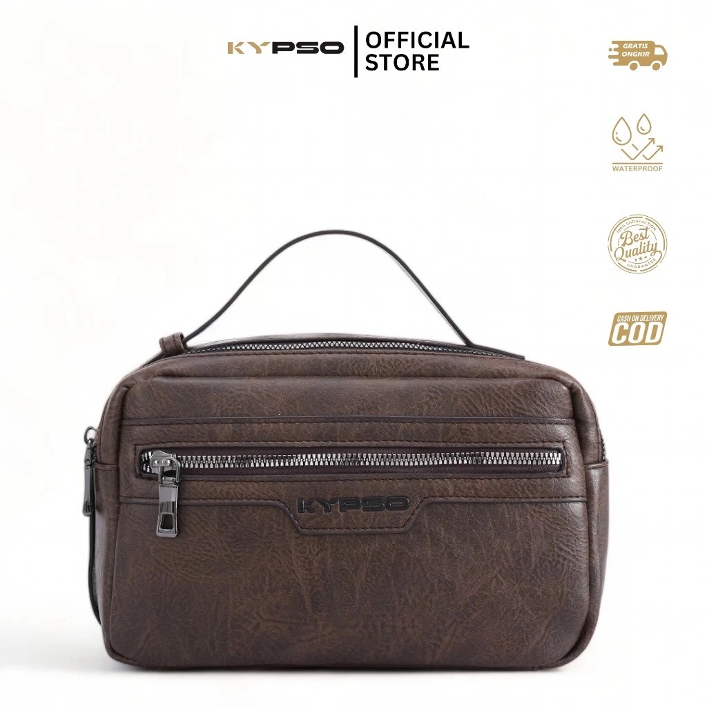 KYPSO Excalibur Pouch Bag Kulit Pria Tas Tangan Premium Clutch Bag Anti Air Hand Bag Waterproof