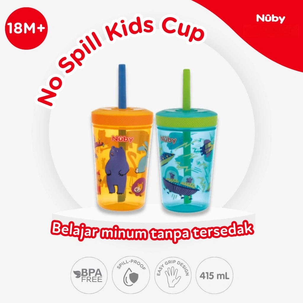 Nuby Sippycup Straw No Spill Kids Cup | Cup Minum Anak BPA Free 415mL