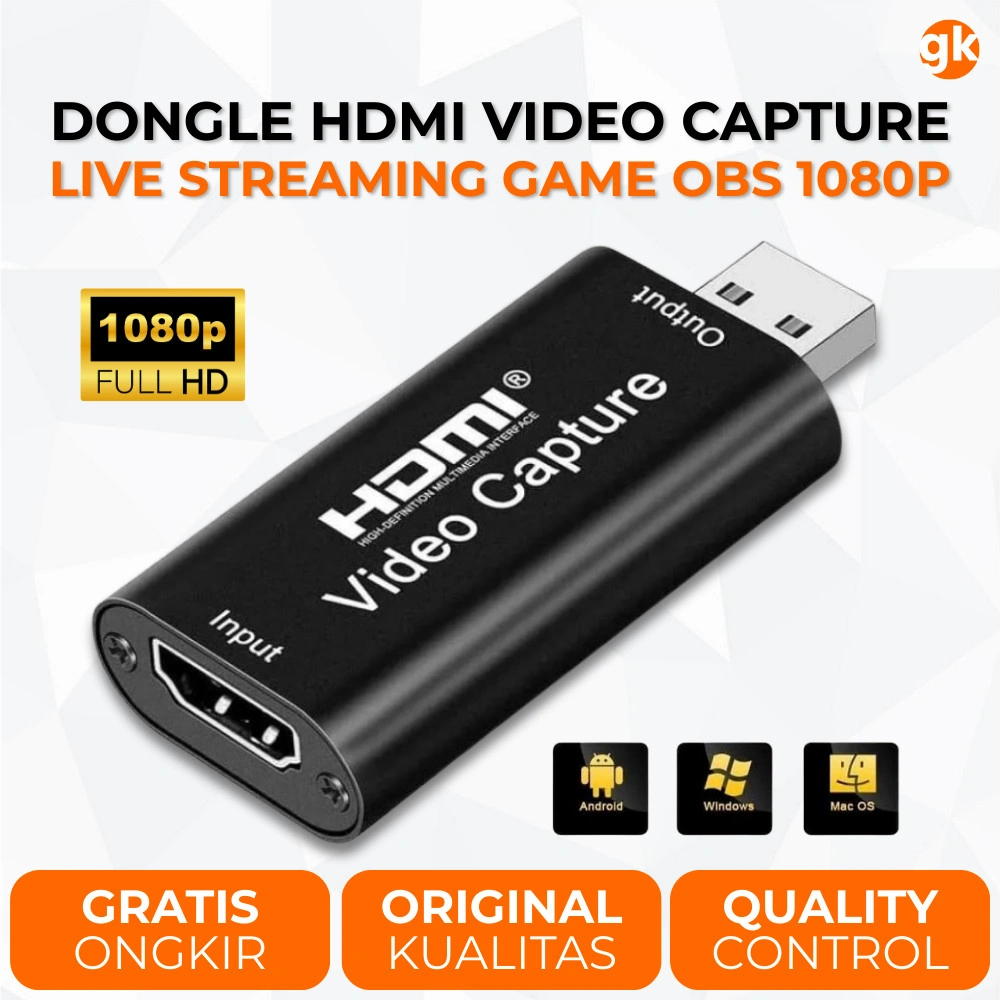 HDMI Video Capture Dongle Input 4K Card USB Game Live Streaming Youtube PS4 PS5