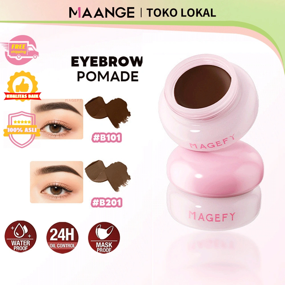  .Pigmented &Non-Sticky Formula MAANGE  Eyebrow Dying Cream 2-In-1 Eyebrow Cream & Powder Gel Pomade Waterproof And Not Easy To Be Stained -kosmetik Mata