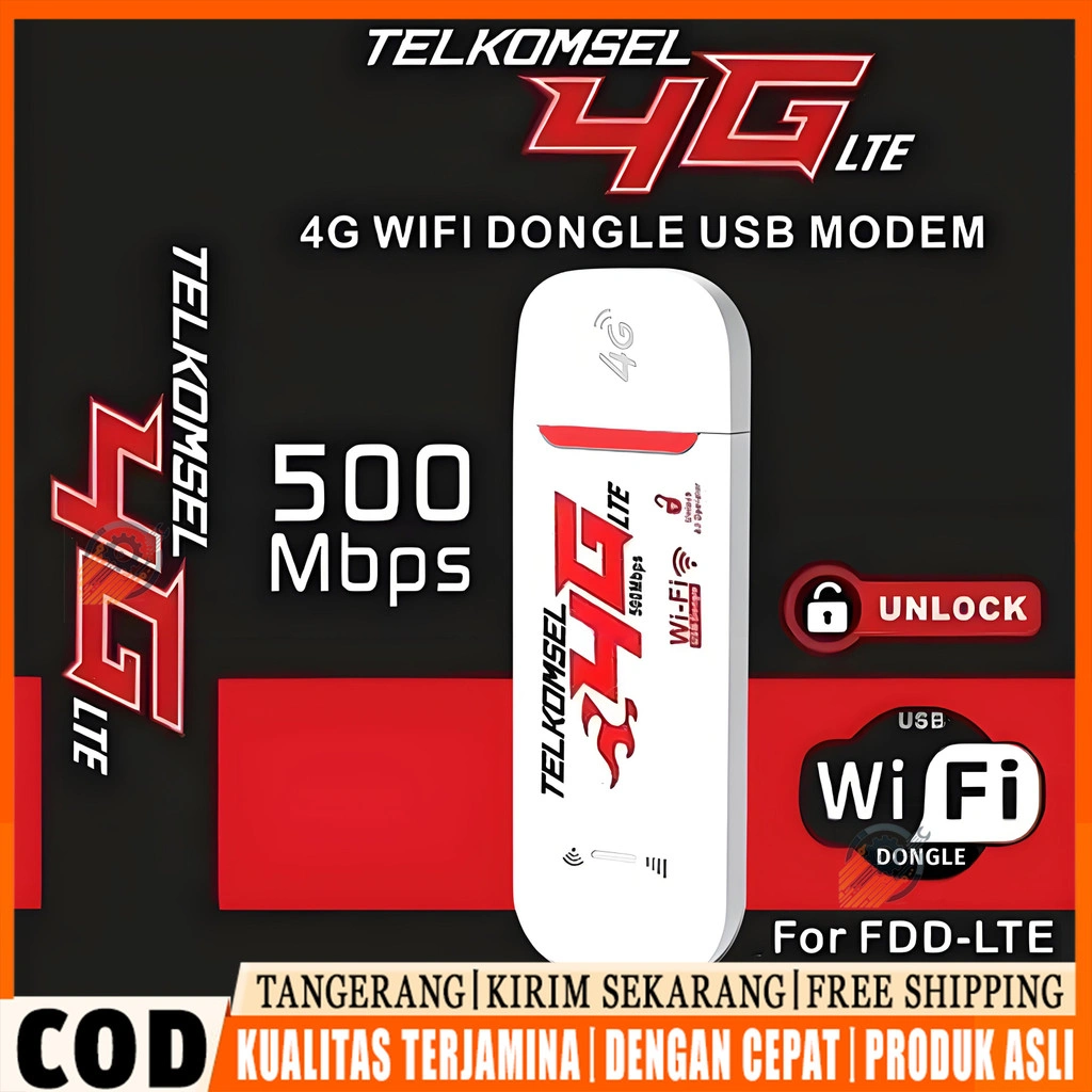 [Terbaru] Modem WiFi 4G LTE Portable USB Mifi 500Mbps Semua Operator (Telkomsel Indosat Tri XL Axis By.U) Support 10 Device – Kompatibel PC Laptop Smartphone, Hotspot Nirkabel Internet Stabil Cepat Unlimited untuk Rumah Kantor Travel Gaming Streaming