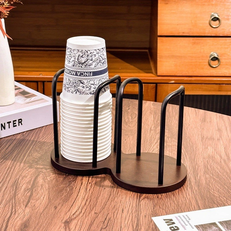 Rumah Organizer Gelas Besi Rak Tangga Tempat Cup Aksesori Slot Dispenser Holder Bahan