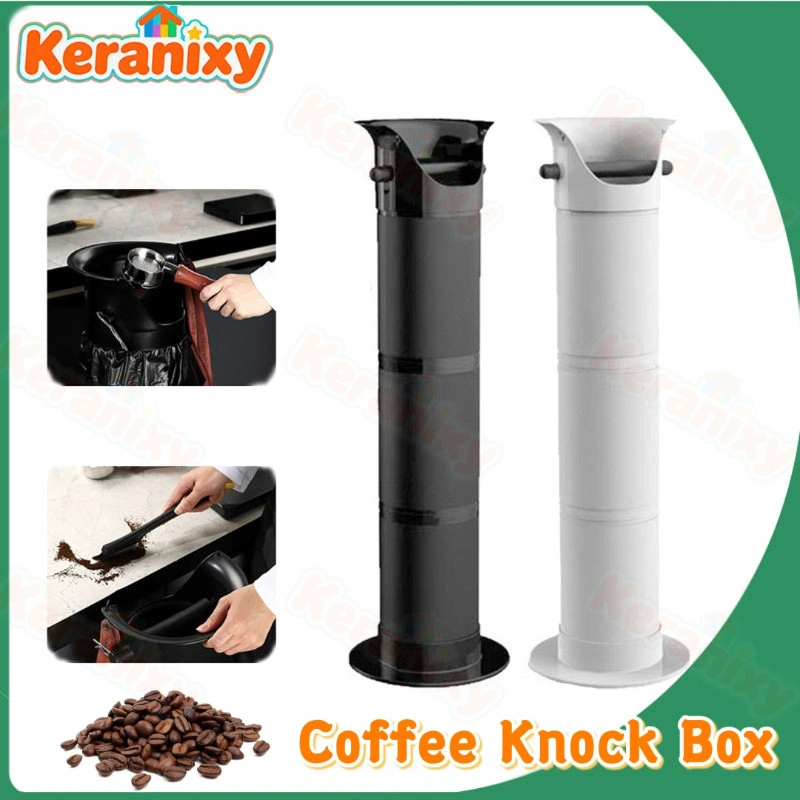 Keranixy Standing Coffee Knock Box Waste Container Tube Bin Coffee Wadah Ampas Kopi Coffee Waste Bin Wadah Ampas Kopi Anti Slip 