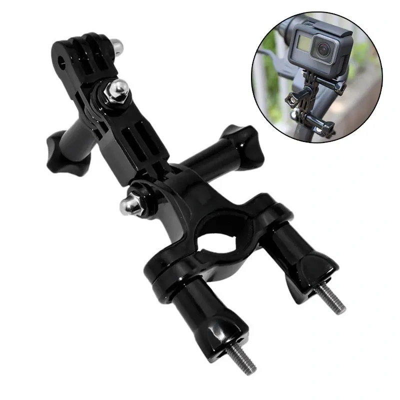 Bike Handle Bar Clamp Bicycle Mount Universal Dudukan Holder Stang Sepeda Motor For Camera Action Cam GoPro Brica B-Pro5 BPro Xiaomi Yi Akaso Kogan Osmo DSRL Aksessories Kamera Aksi Fotografi Penjepit Super Pivot Arm Sekrup Seatpost Motorcycle Handlebar
