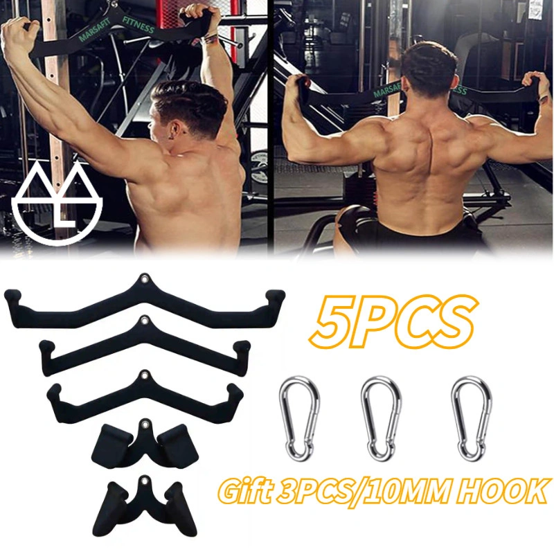 5PCS Mag Grip Bar Cable Attachment STRENGTHBAE Lat Pulldown Row Bar D Handle Pull Down Set Power