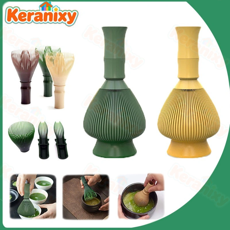 Keranixy 2PCS Chasen Matcha Resin Matcha Whisk Plastic Food Grade Plastic Chasen Brush Green Tea Powder Chasen Tool 