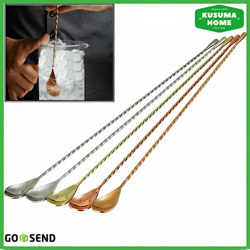 Sendok Pengaduk Cocktail Kopi Bar Minuman Panjang BD16 Stainless Steel