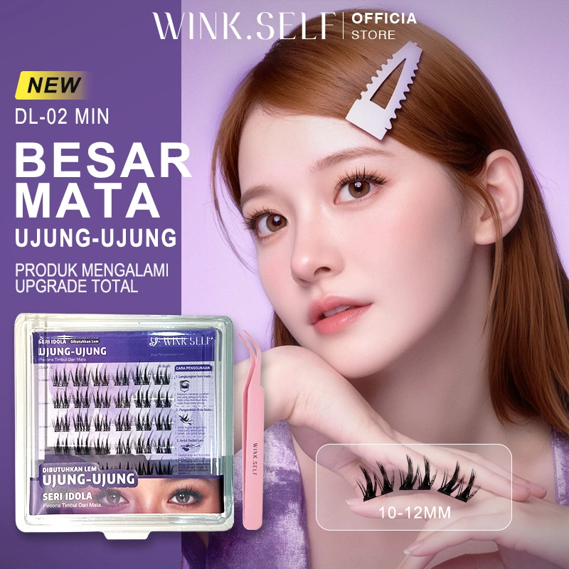 WINK SELF DL-02 MIN Bulu Mata Palsu Bulu Mata Extension Eyelash Paket Lem Bulu Mata Natural 10-12mm