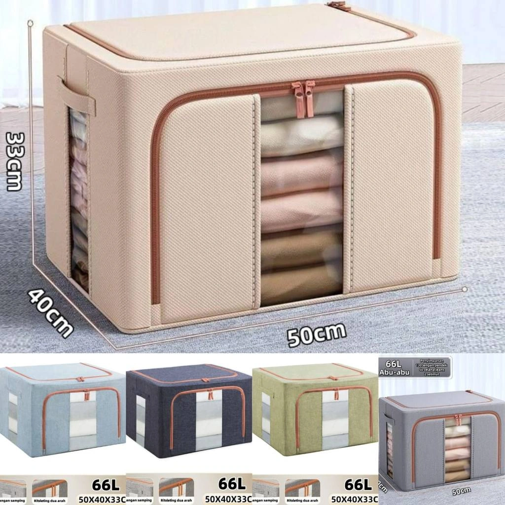 |AARON| Lipat Storage Box 66L/110L tahan lembab Kotak Penyimpanan Serbaguna Organizer Kotak Mainan