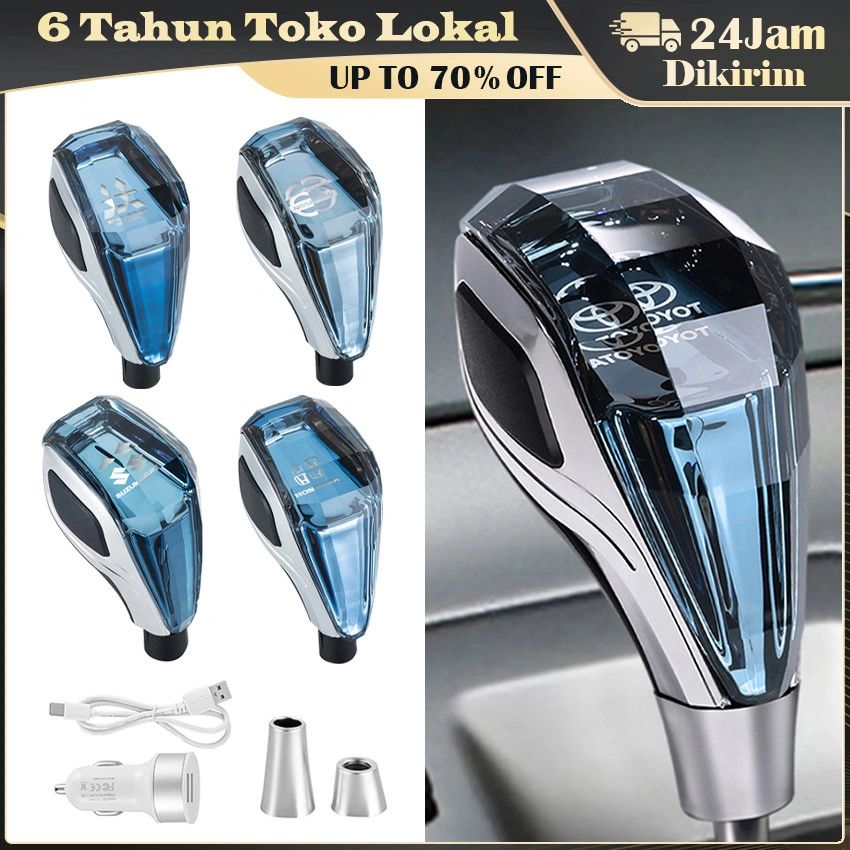 Tuas Gigi Kristal Mobil LED RGB / Shift Knob Otomatis Warna-Warni / Aksesoris Interior Mobil Modifikasi Universal Cocok Toyota Mitsubishi Nissan Suzuki Honda