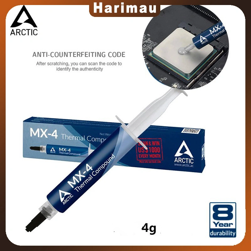Performance Carbon Micro Thermal Paste/Pasta Termal Arktik MX-4, Berbasis Karbon Kinerja Tinggi 8,5 W/mK 4g