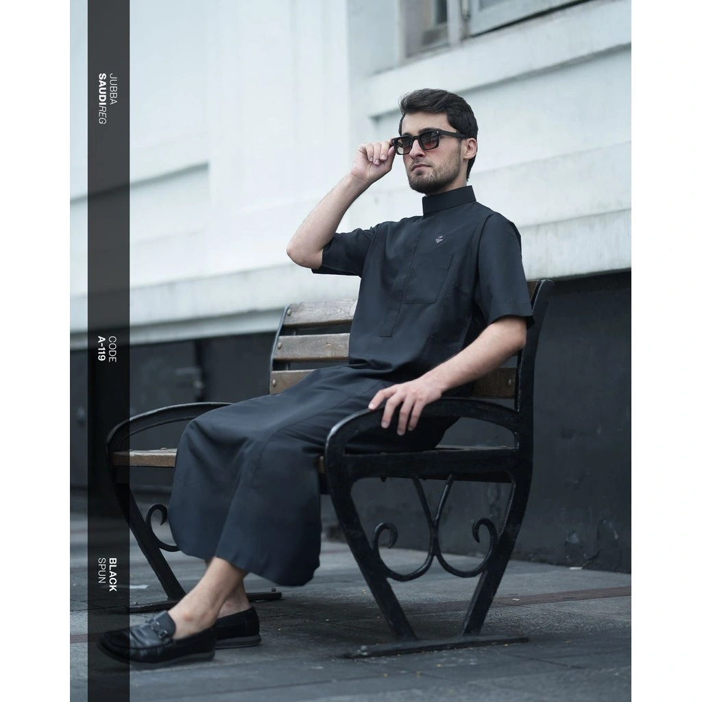 SAMASE Jubba Lengan Pendek Zipper - A119 Spun