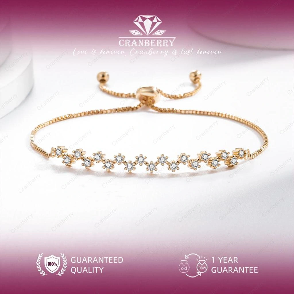 Gelang Wanita Cranberry Wanita Cranberry Jewelry Premium Lapis Emas 18k Anti Luntur Anti Berubah Warna Garansi 1 Tahun Resmi Size Adjustable Kualitas Grade Terbaru Aksesoris Perhiasan Gelang Nikah Permata VVS1 Elegan COD B21