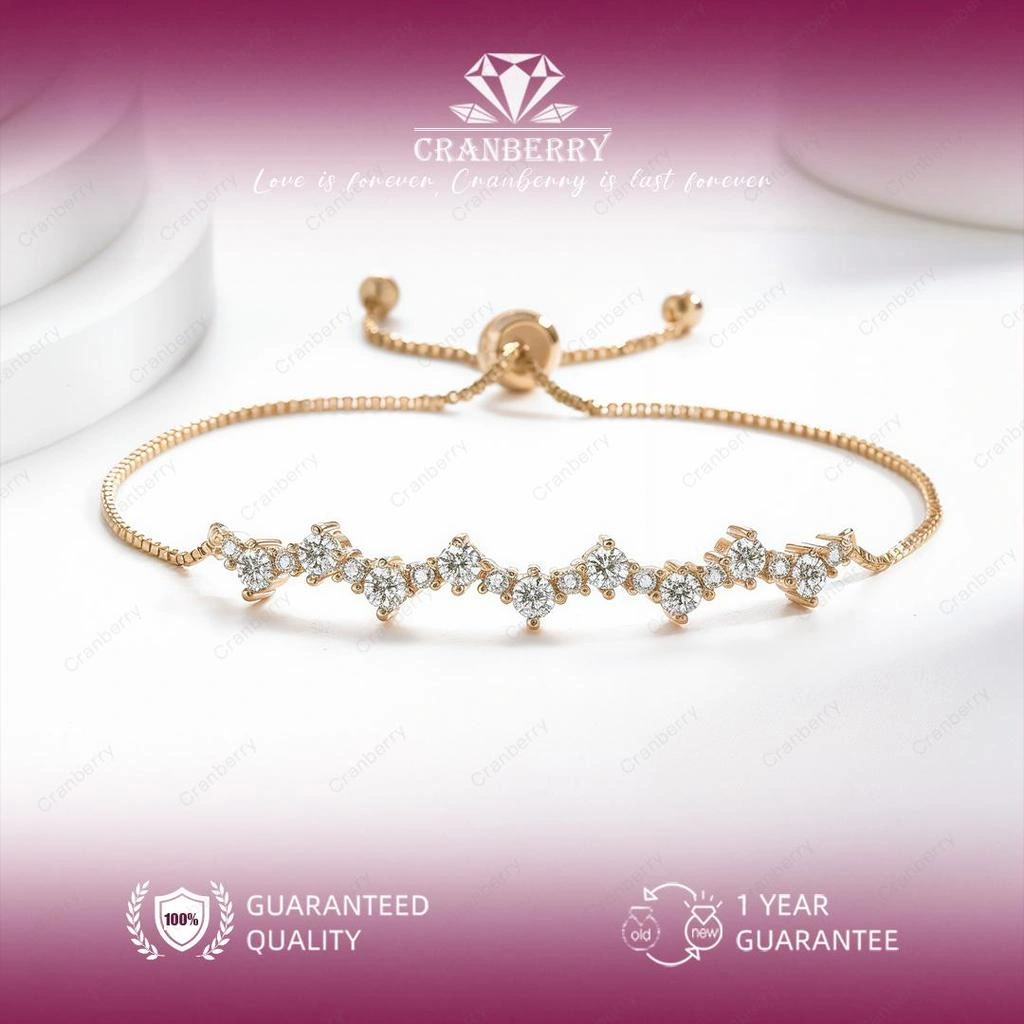 Gelang Wanita Cranberry Jewelry Premium Lapis Emas 18k Anti Luntur Anti Berubah Warna Garansi 1 Tahun Resmi Size Adjustable Kualitas Grade Terbaru Aksesoris Perhiasan Cincin Nikah Permata VVS1 Elegan COD B20