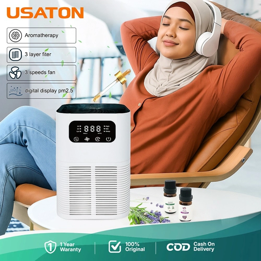 Air Purifier Diffuser Aromatherapy Humidifier Aromaterapi Pembersih Udara dengan Fungsi Diffuser dan Pelembap untuk Ruangan Bayi Flu Batuk
