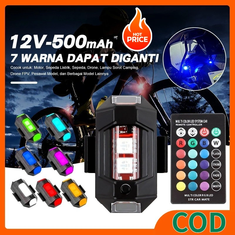 COD LAMPU LED KEDIP PESAWAT RGB LED AIRCRAFT PLANE 7 WARNA USB MOBIL MOTOR BANYAK MODE Motor Peringatan Lampu Tahan Air USB
