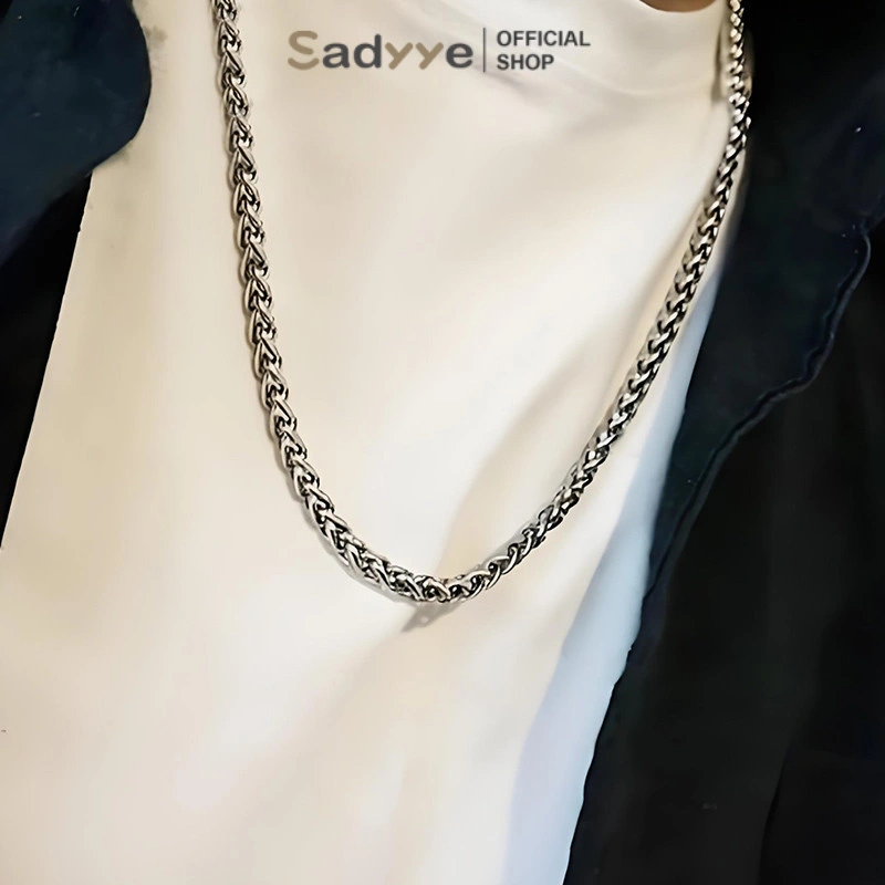 Sadyye Fashion Rantai Tulang Selangka Baja Titanium Pria Rantai Tulang Kalung Personalisasi Hip-hop