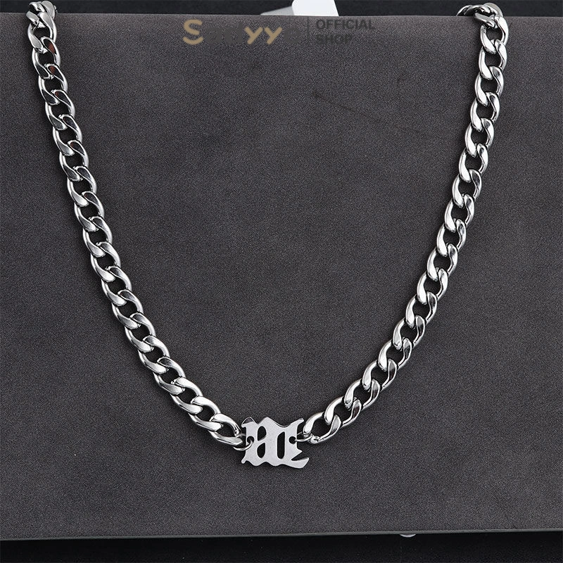 Sadyye Pria Trendi Serbaguna Kalung Rantai Hoodie Modis Sederhana Mewah