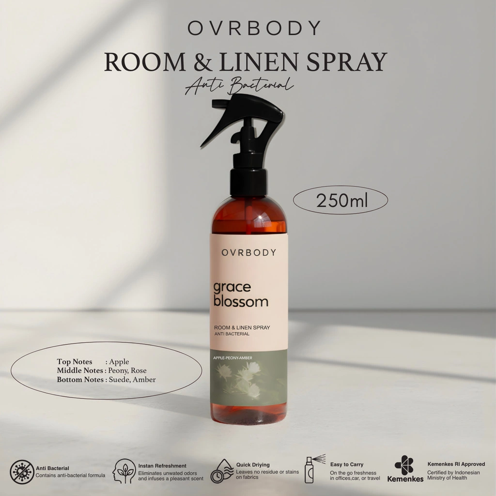 Ovrbody - Room & Linen Spray Anti Bacterial Grace Blossom-250ml