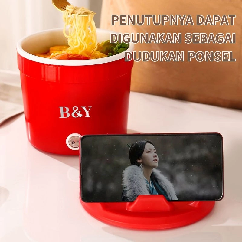 16cm Panci Listrik ,Portable Serbaguna  Anti Lengket ,Mini Rice Cooker, Electric Cooking Pot Multifungsi