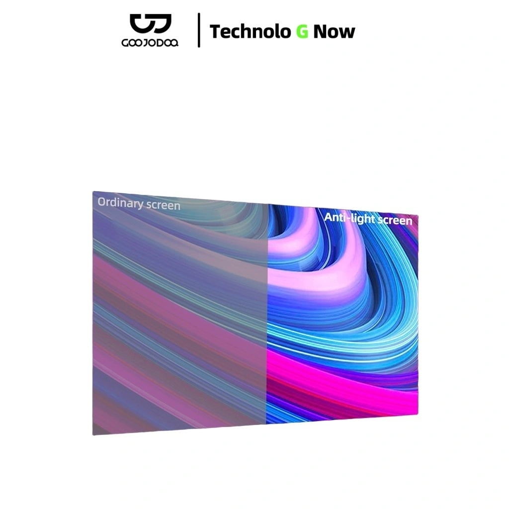 GOOJODOQ HD Anti-glare Projector Screen with 2K/4K Support, Anti-wrinkle Material, Protect Your Eyes