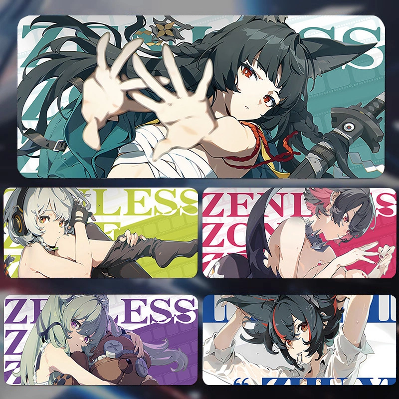 Anime Mouse Pad Oversized Blue Girl Anime Periphery Gaming Mouse Pad Keyboard Pad Laptop Mouse Pad Non-Slip Base Design Thickened Locking Edge Premium Desktop Mat Office Desk Mat