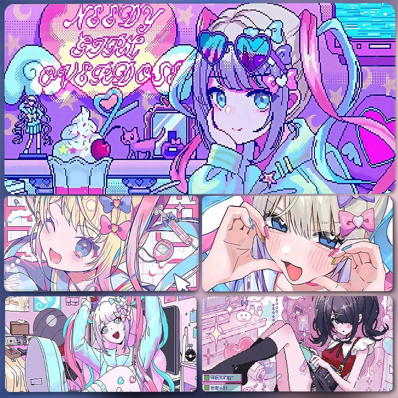 Mouse Pad Gaming XL Large Mousepad 80×30cm High-Quality Anime Elegant Gaming Desk Mat Thickened Stitched Edge Mat