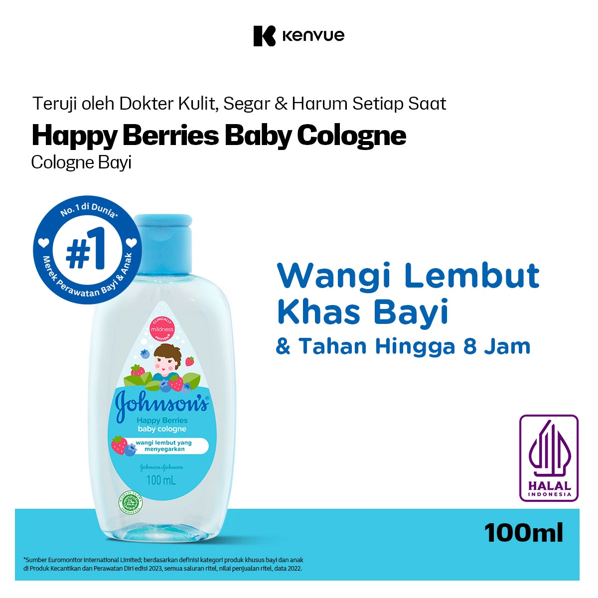 JOHNSON'S Happy Berries Baby Cologne - Minyak Wangi Bayi 100ml
