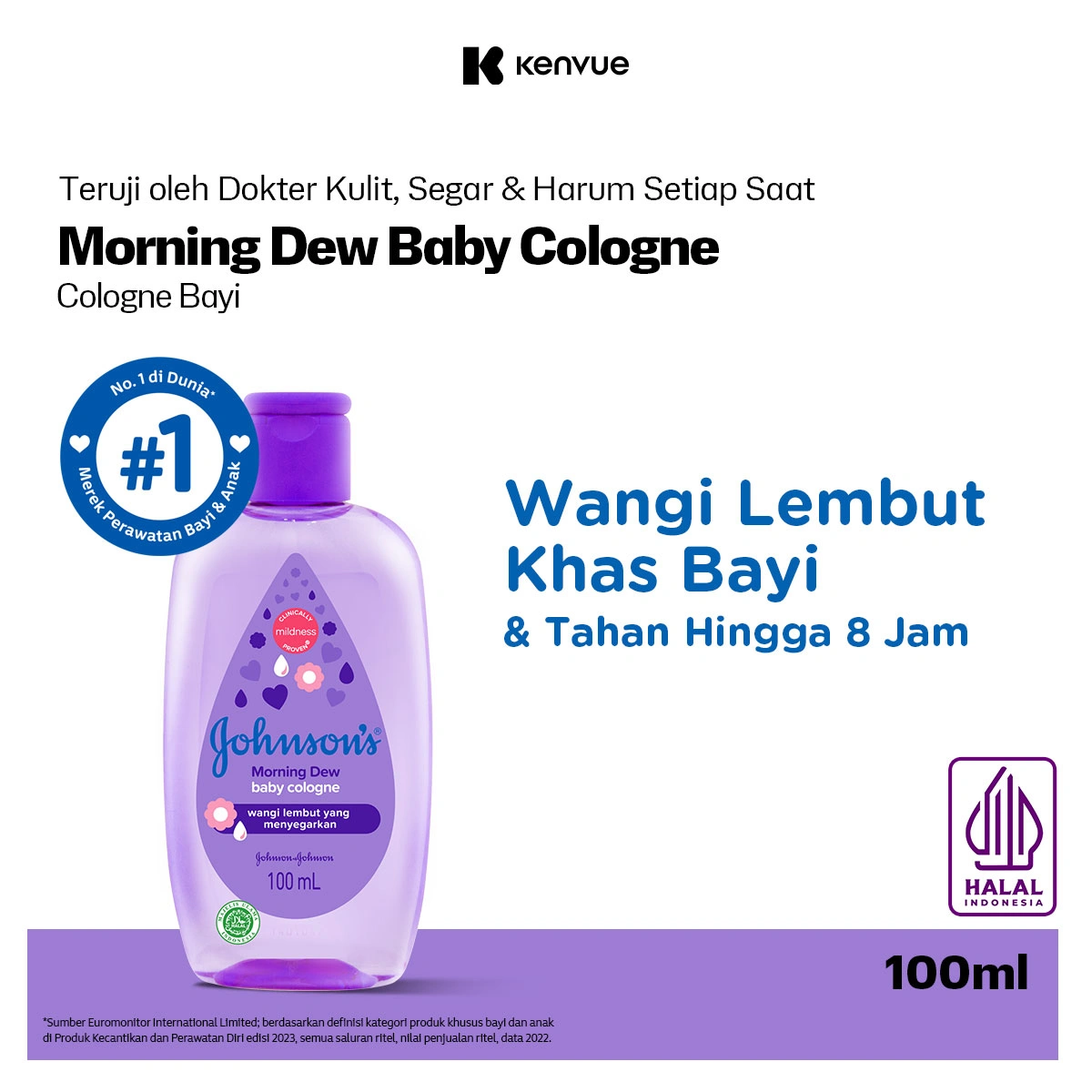 JOHNSON'S Morning Dew Baby Cologne - Minyak Wangi Bayi 100ml