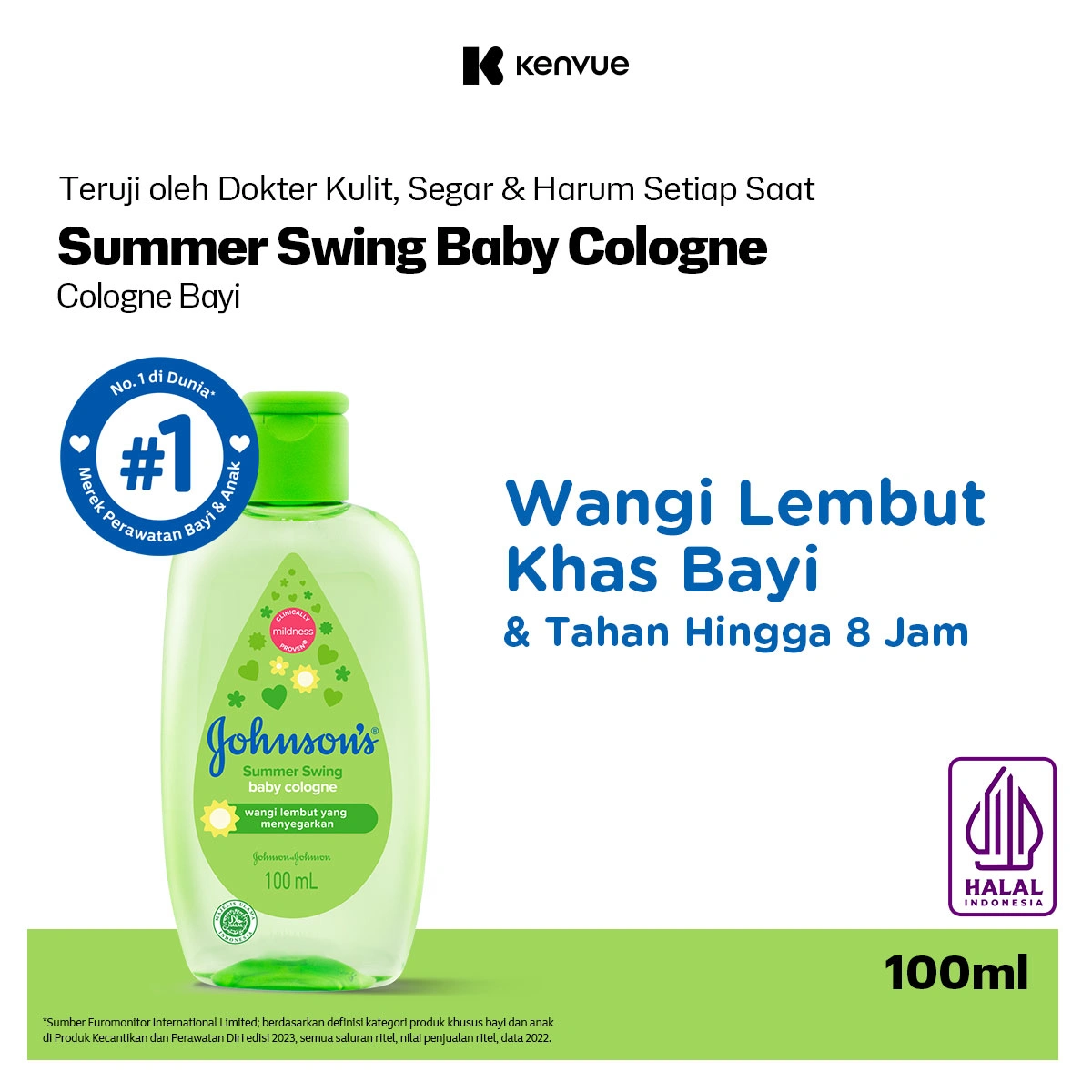 JOHNSON'S Summer Swing Baby Cologne - Minyak Wangi Bayi 100ml