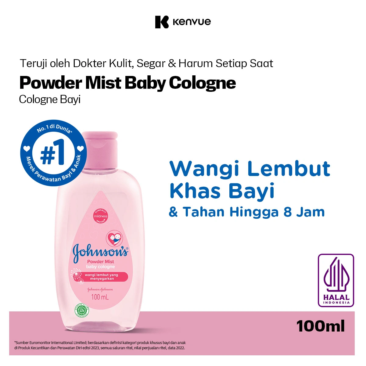 JOHNSON'S Powder Mist Baby Cologne - Minyak Wangi Bayi 100ml