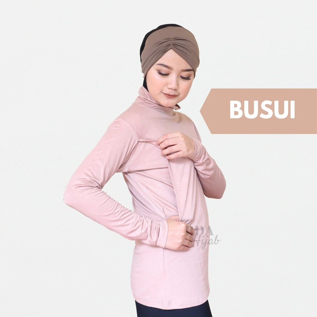Manset Lengan Panjang Ibu Menyusui Premium RDA Hijab Highneck Longsleeves Busui Small Size