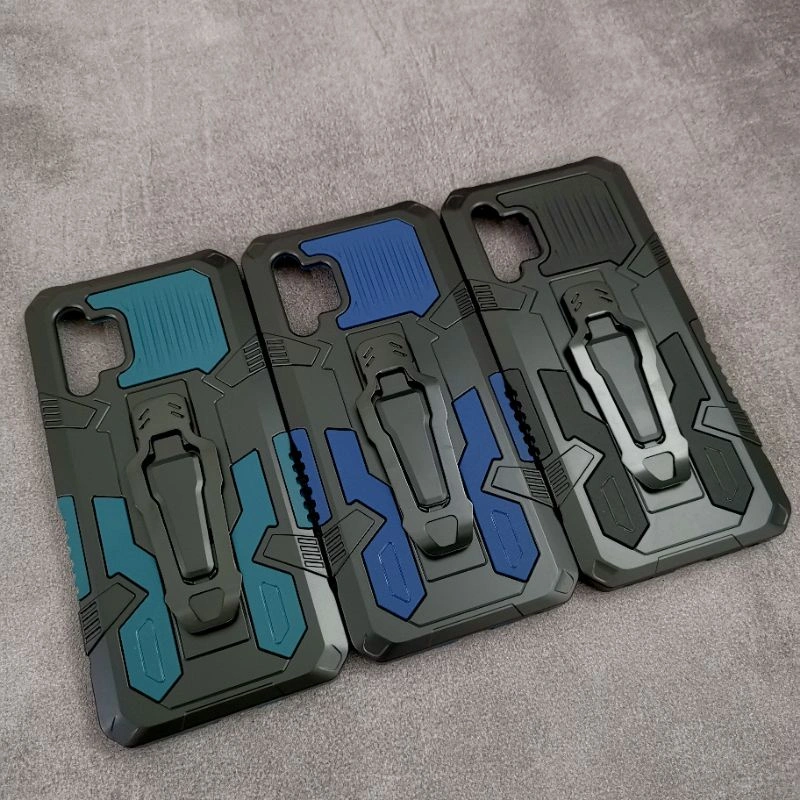 Samsung A32 4G - Mecha Army Military Belt Clip Stand Rugged Armor Case