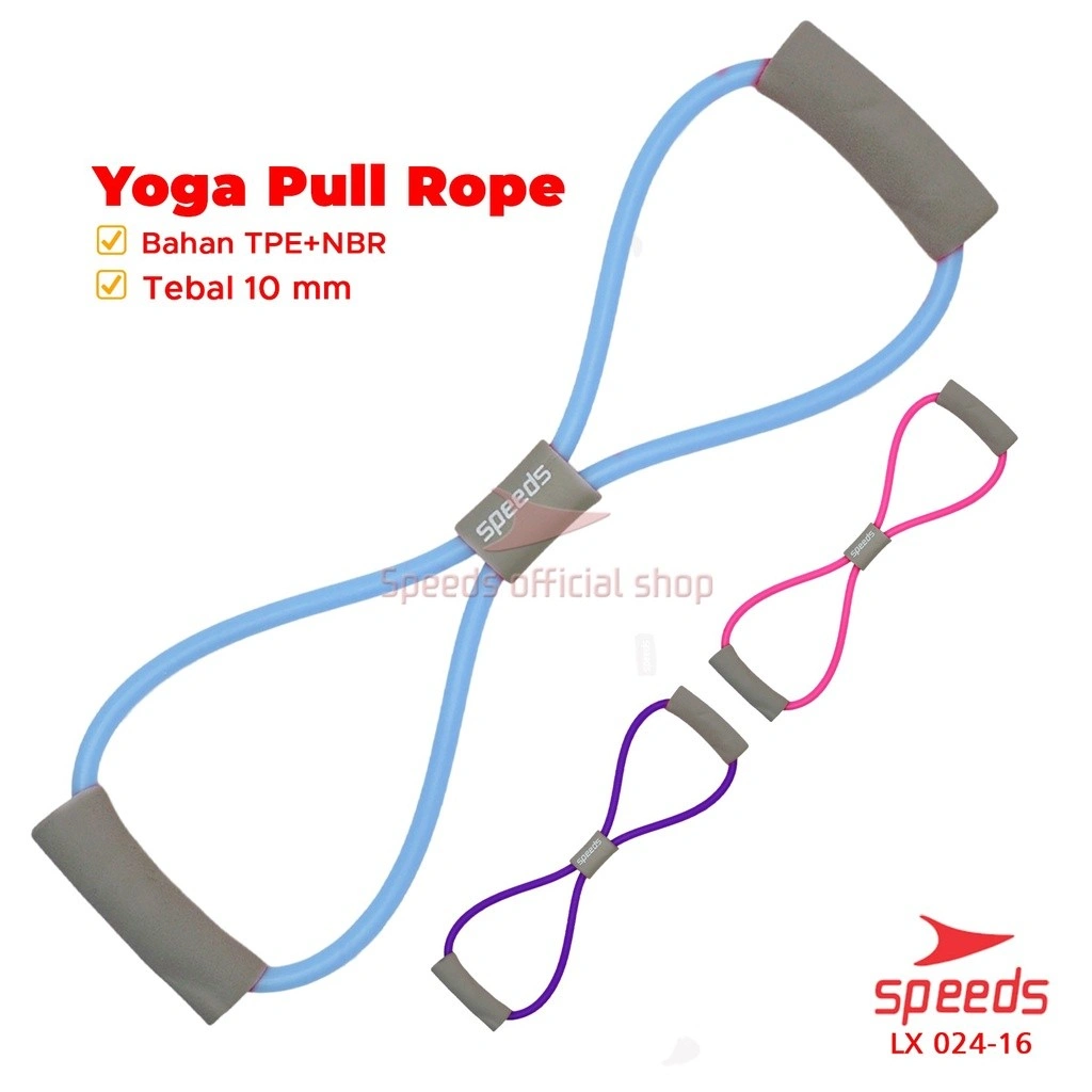 SPEEDS Tali Stretching Fitness Gym Yoga Stretch Rope Resistance Bands 8 Toning Tube Tali Olahraga 024-16