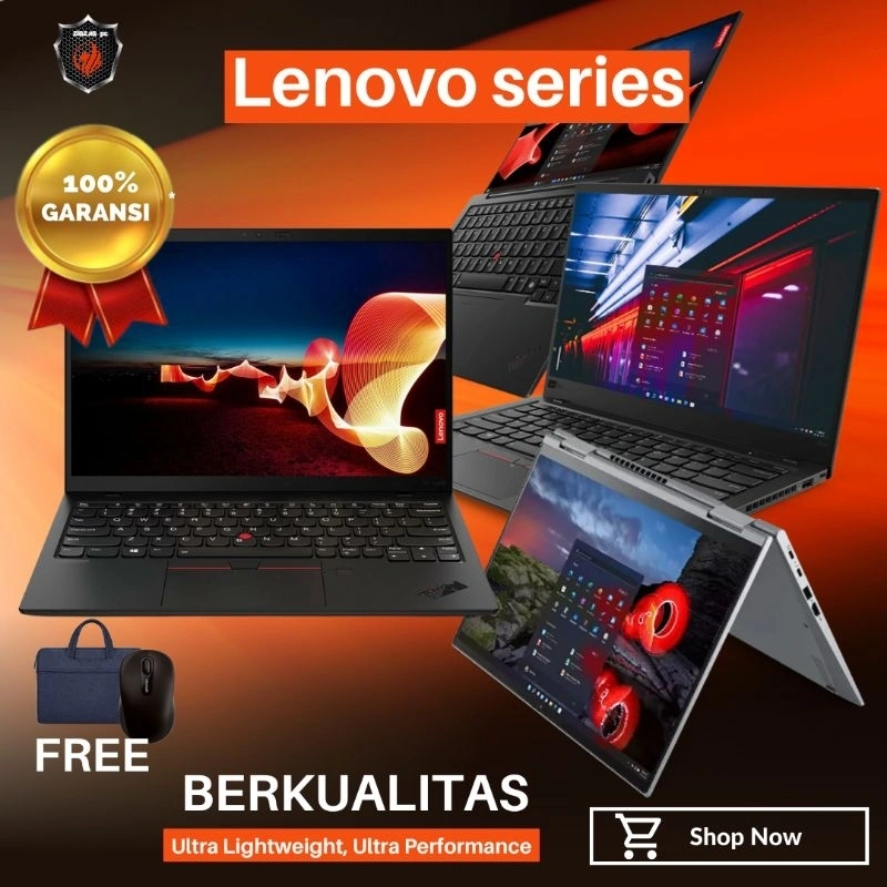 Laptop Lenovo Intel Core i5 / i7  RAM 8GB / 16GB  SSD 256GB / 500GB windows 10 / 11 -  siap pakai