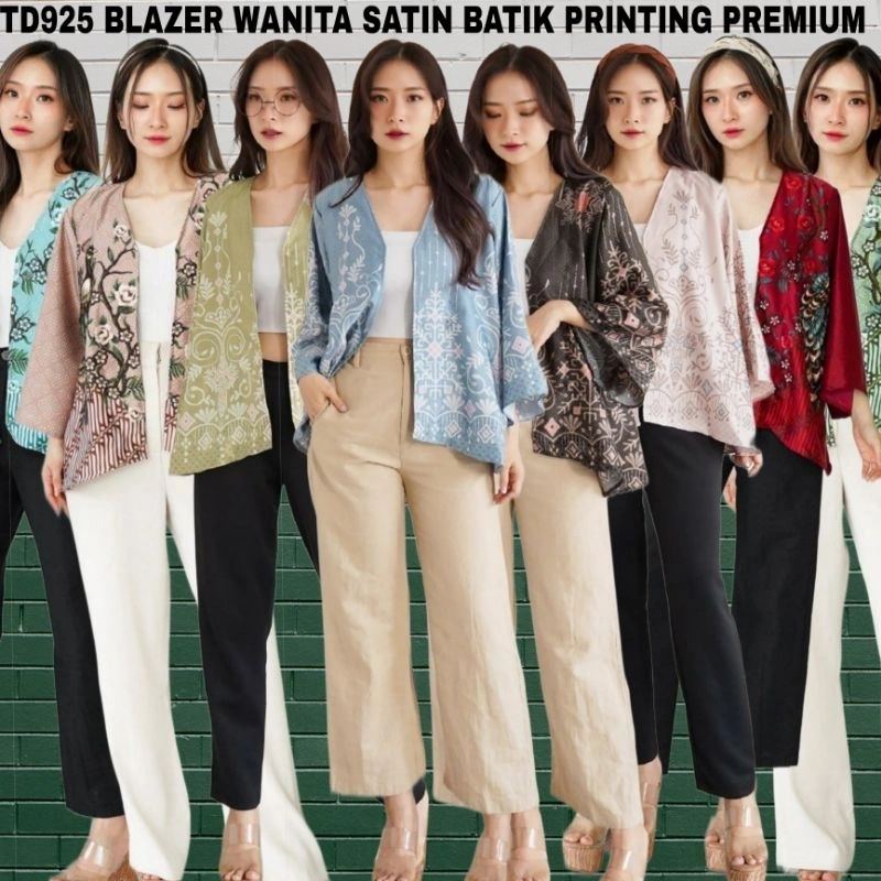 TD925 BLAZER BATIK SATIN OUTER CARDIGAN KANTOR FORMAL KASUAL ALL VARIAN TD925 OUTER CARDIGAN KAMPUS BLAZER SATIN PREMIUM