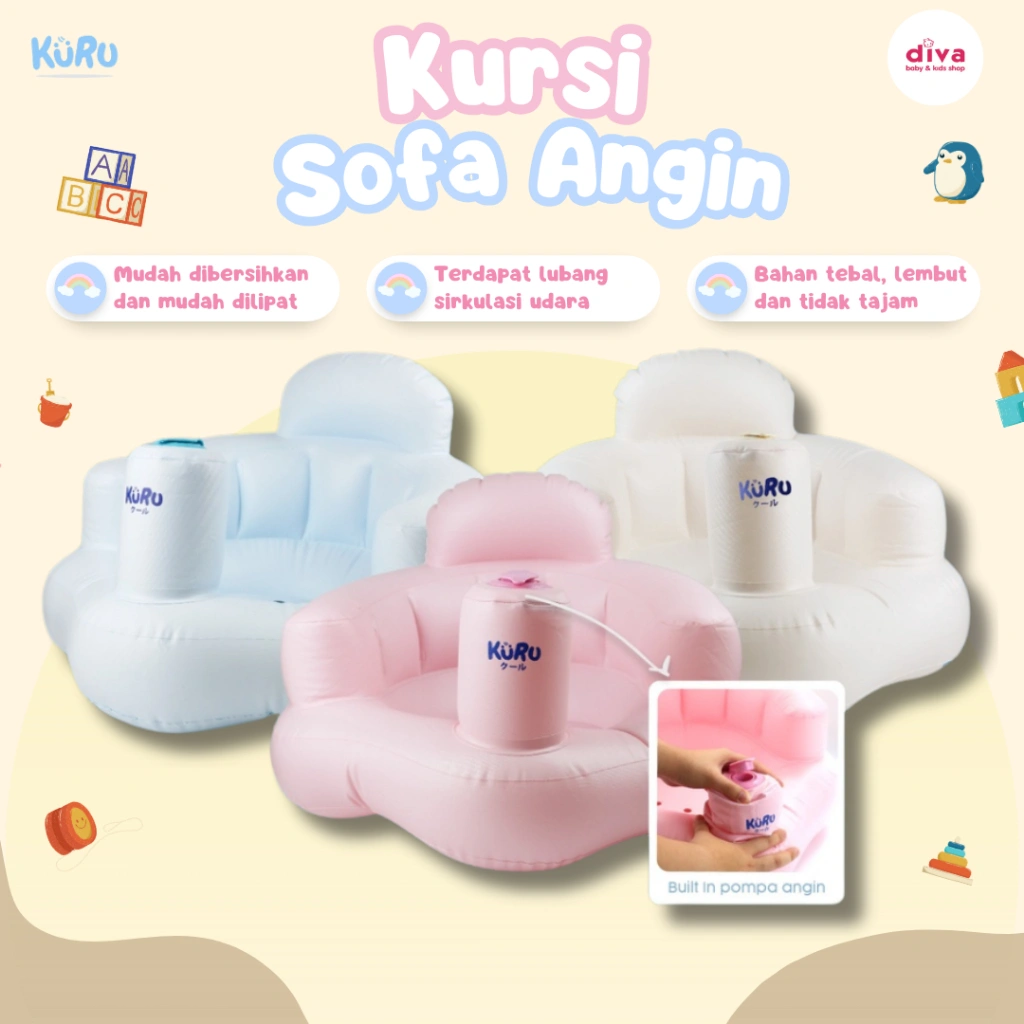 Kuru Baby Inflatable Baby Chair Kursi Sofa Angin Anak
