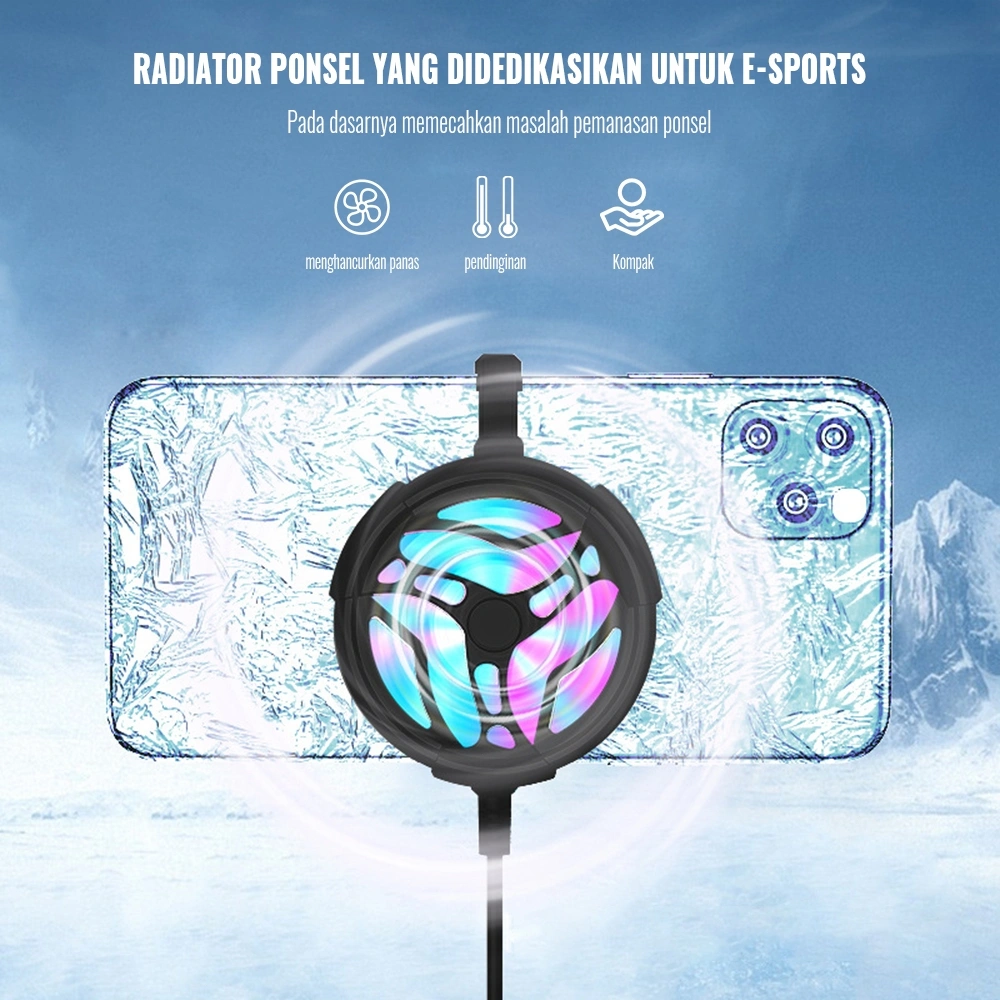 Kipas Pendingin Handphone Al01 Gaming Cooler Radiator Game Ponsel Clip-on Ultra Tenang Dingin Cepat Dingin Dengan Kabel USB Untuk