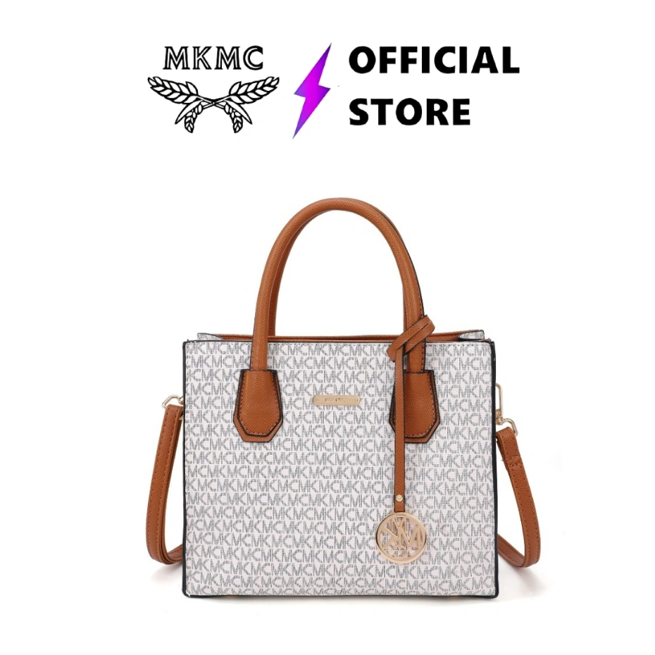 MKMC Top Handle Bag Medium Hand Bag Jinjing Multifungsi Motif Monogram Tas Selempang Kulit Korean Style bahu resleting multifungsi terbaru Top Crossbody Bag Kondangan Elegant Sling Bag Casual COD
