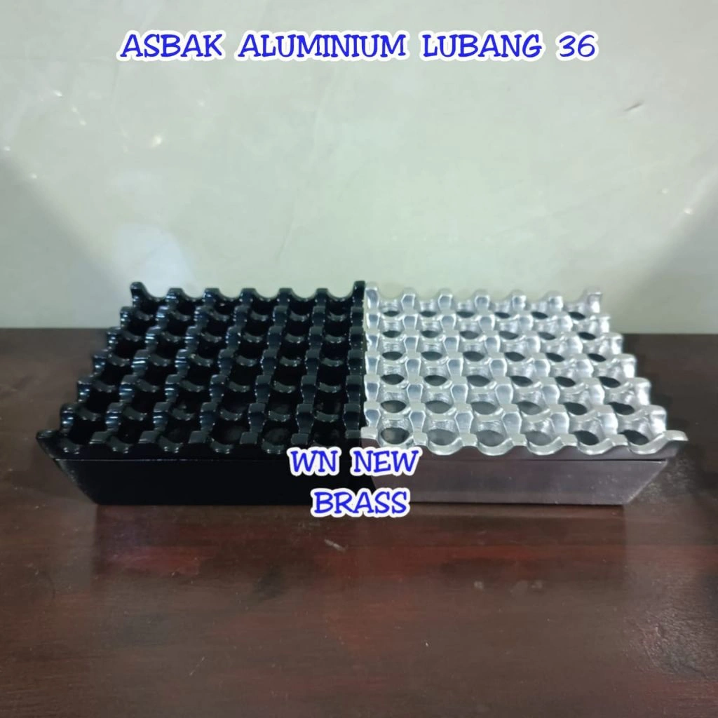 Tempat Asbak Kotak Aesthetic Aluminium Antik Lubang 36