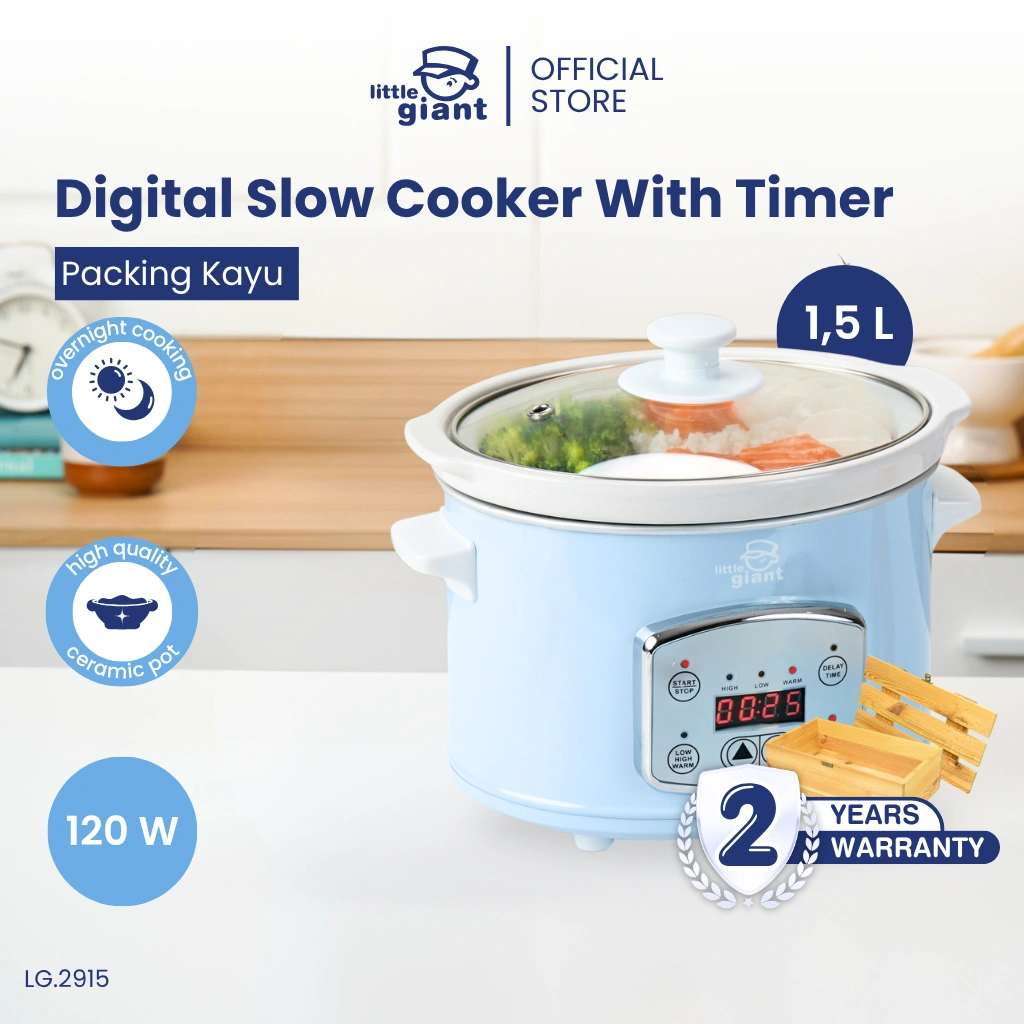 Little Giant Digital Slow Cooker With Timer 1,5L (INCLUDE PALET) | Slow Cooker MPASI