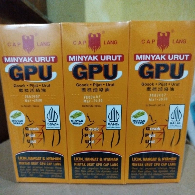 GPU Minyak Urut 60ml 1slop isi 12pcs