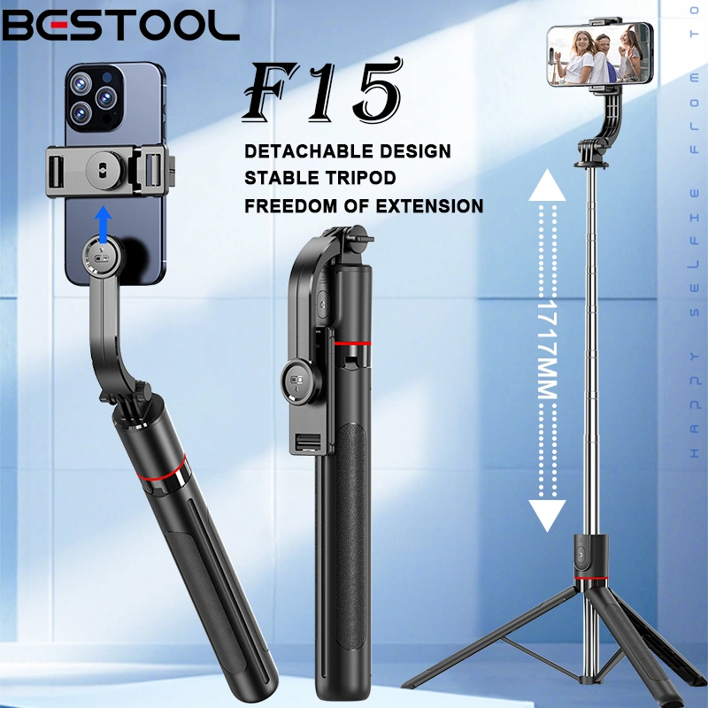 Bestool Tripod 1.7 Meter Bluetooth Selfie Stick Remote Tripod HP Kamera DSLR Tongsis dengan 1/4 Adaptor Multi-fungsi F15