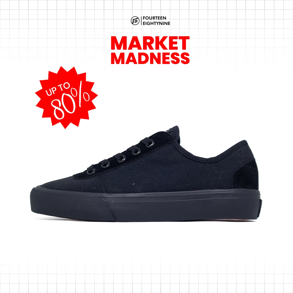1489 - Eternity Full Black Canvas Vulcanized Shoes | Sepatu Pria | Sepatu Wanita | Sepatu Unisex - FE3