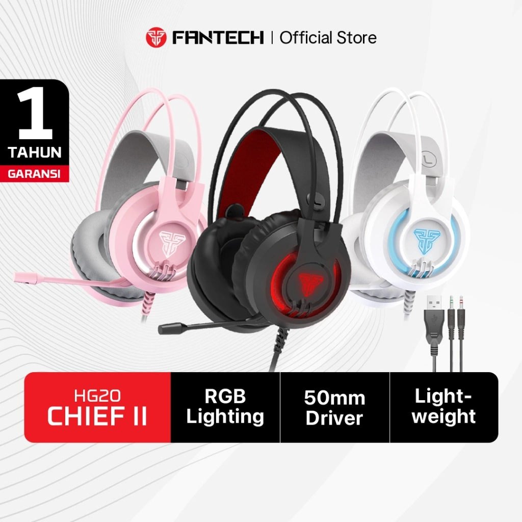 Fantech CHIEF II HG20 RGB Headset Gaming PC Kabel TERLARIS Super Bass Headphone 3.5mm jack gratis ongkir