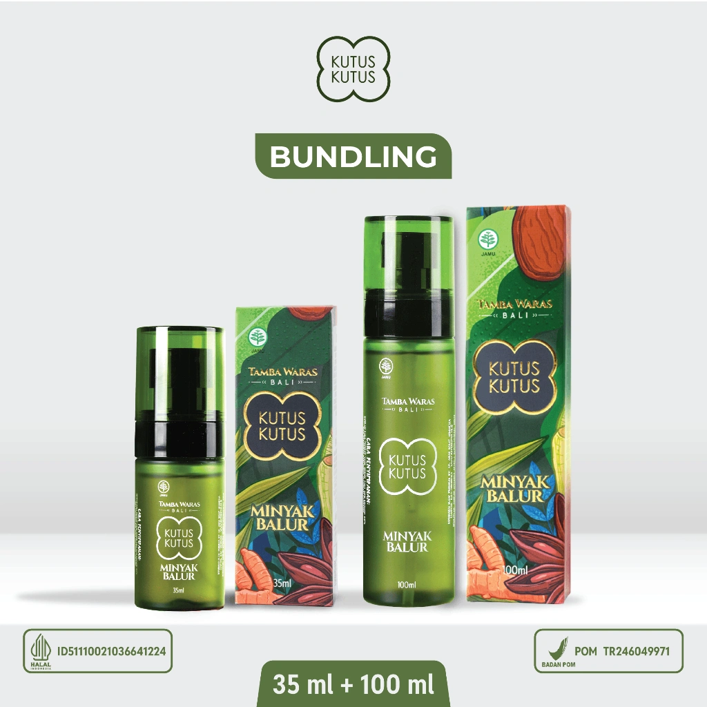 Kutus Kutus Tamba Waras Pijat Balur Herbal Asli - Bundling 100ml + 35 ml (KEMASAN BARU)
